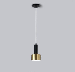 1 Way Small Hanging Light Black And Gold Lampshade Ceiling Pendant Light Copper Lamp Adjustable Line - thumbnail 3