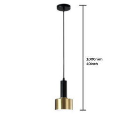 1 Way Small Hanging Light Black And Gold Lampshade Ceiling Pendant Light Copper Lamp Adjustable Line - thumbnail 2