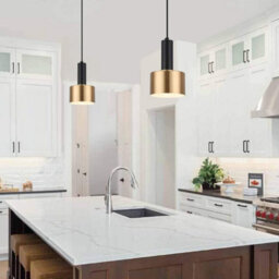 1 Way Small Hanging Light Black And Gold Lampshade Ceiling Pendant Light Copper Lamp Adjustable Line - thumbnail 5