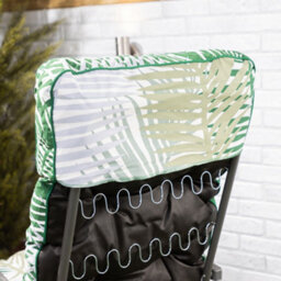 Alfresia Garden Relaxer Chair, Charcoal Frame, Bamboo Leaf Classic Cushion - thumbnail 3