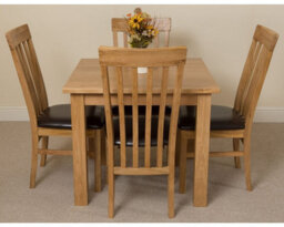 That's Furniture Oslo 90 X 90 Cm Oak Small Dining Table And 4 Chairs Dining Set With Harvard Oak Chairs - thumbnail 2