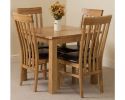 That's Furniture Oslo 90 X 90 Cm Oak Small Dining Table And 4 Chairs Dining Set With Harvard Oak Chairs - thumbnail 1