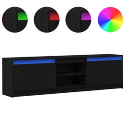 Berkfield Tv Cabinet Black 180 X 34 X 50 Cm Engineered Wood - thumbnail 4