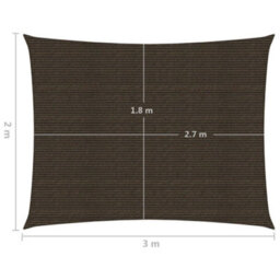 Berkfield Sunshade Sail 160 G/m2 Brown 2X3 M Hdpe - thumbnail 6