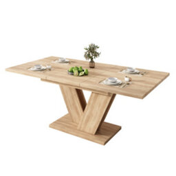Matteo Extendable Dining Table - Oak Effect Rectangular Table For 6 People - thumbnail 9