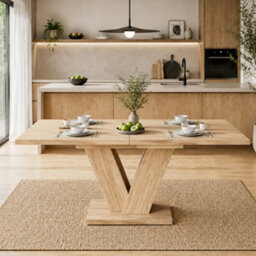 Matteo Extendable Dining Table - Oak Effect Rectangular Table For 6 People - thumbnail 4