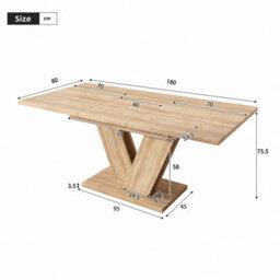 Matteo Extendable Dining Table - Oak Effect Rectangular Table For 6 People - thumbnail 6