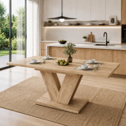 Matteo Extendable Dining Table - Oak Effect Rectangular Table For 6 People - thumbnail 3