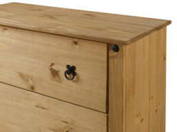 Mercers Furniture Corona 3 Drawer Budget Chest Of Drawers Solid Wood Pine Wooden With Mexican Styling - thumbnail 6