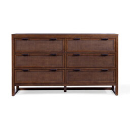 Teamson Home Hatteras Chest Of Drawers 6 Drawer Bedroom Dresser, Walnut - thumbnail 6
