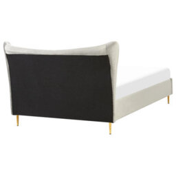 Beliani Bed Velvet Chaleix 140 X 200 Cm (Eu Double) Light Grey - thumbnail 6