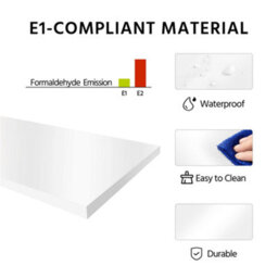 Yaheetech White Wall Mounted Bathroom Vanity Unit Cabinet With Ceramic Basin - thumbnail 8
