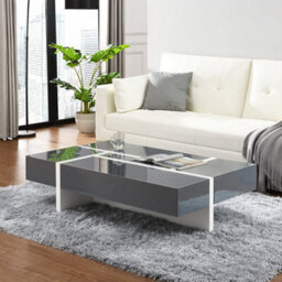 Furniture in Fashion Storm High Gloss Storage Coffee Table In Grey And White - thumbnail 1