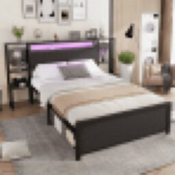 Matteo Black Double Metal Bed Frame With Smart Led Lights, Usb Charging Ports & Integrated Bedside Tables - thumbnail 7