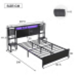 Matteo Black Double Metal Bed Frame With Smart Led Lights, Usb Charging Ports & Integrated Bedside Tables - thumbnail 6