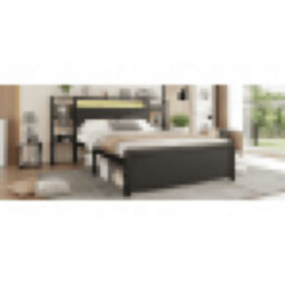 Matteo Black Double Metal Bed Frame With Smart Led Lights, Usb Charging Ports & Integrated Bedside Tables - thumbnail 5