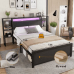 Matteo Black Double Metal Bed Frame With Smart Led Lights, Usb Charging Ports & Integrated Bedside Tables - thumbnail 4