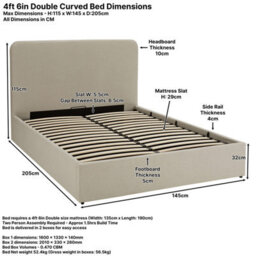 The Furniture Market Soho Curved 4Ft 6In Double Size Storage Ottoman Bed Grey Linen Fabric - thumbnail 9
