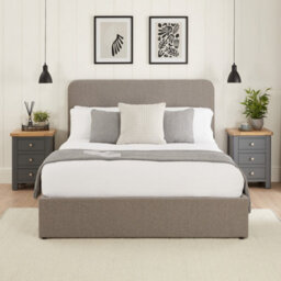 The Furniture Market Soho Curved 4Ft 6In Double Size Storage Ottoman Bed Grey Linen Fabric - thumbnail 4