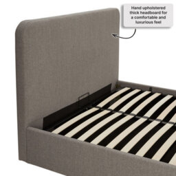 The Furniture Market Soho Curved 4Ft 6In Double Size Storage Ottoman Bed Grey Linen Fabric - thumbnail 6