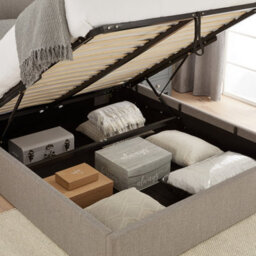 The Furniture Market Soho Curved 4Ft 6In Double Size Storage Ottoman Bed Grey Linen Fabric - thumbnail 3