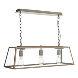 DAR Academy 3 Light Bar Pendant Antique Copper And Glass - thumbnail 1