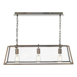 DAR Academy 3 Light Bar Pendant Antique Copper And Glass - thumbnail 2