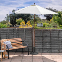 Harbour Housewares Wooden Garden Parasol - 2.7M - Natural - thumbnail 6