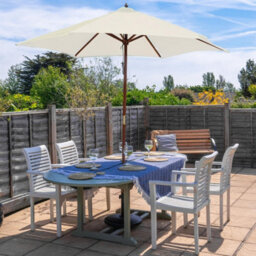 Harbour Housewares Wooden Garden Parasol - 2.7M - Natural - thumbnail 7