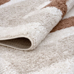 The Rugs Moodi Shaggy Light Beige/terra Slatefern Rug Runner Bordered Thick High Pile For Living Rooms, Bedrooms, Hallways - thumbnail 4
