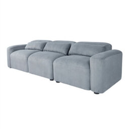 263Cm 3 Seater Sofa, Comfy Corduroy Couch With Spring Cushion, 3 Pillows - Max Load 330Lbs - thumbnail 6