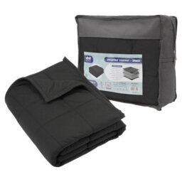 Harbour Housewares Weighted Blanket With Storage Bag - 4Kg Weight Blanket Anxiety Stress Relief & Deep Sleep Calming Throw - Black