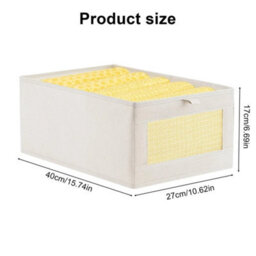4Pcs Linen Storage Fabric Closete Boxes - thumbnail 2