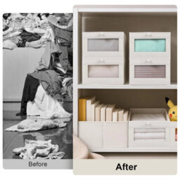 4Pcs Linen Storage Fabric Closete Boxes - thumbnail 5