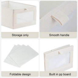4Pcs Linen Storage Fabric Closete Boxes - thumbnail 3
