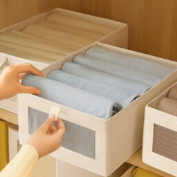 4Pcs Linen Storage Fabric Closete Boxes - thumbnail 4
