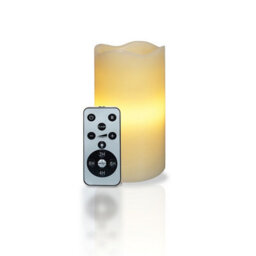 White Led Candle Star Projector - Battery Or Usb Powered Realistic Pillar Candle Ambient Led Light Home Decoration - H16 X 8Cm Dia - thumbnail 1