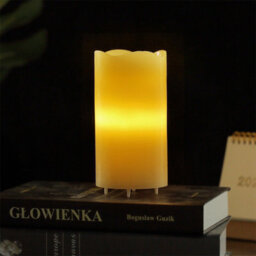White Led Candle Star Projector - Battery Or Usb Powered Realistic Pillar Candle Ambient Led Light Home Decoration - H16 X 8Cm Dia - thumbnail 4