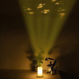 White Led Candle Star Projector - Battery Or Usb Powered Realistic Pillar Candle Ambient Led Light Home Decoration - H16 X 8Cm Dia - thumbnail 5