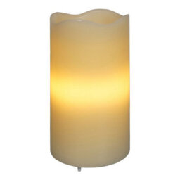 White Led Candle Star Projector - Battery Or Usb Powered Realistic Pillar Candle Ambient Led Light Home Decoration - H16 X 8Cm Dia - thumbnail 2