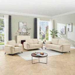 More4Homes Malmo Modern Scandi Style Fabric Living Room 1+2+3 Seater Sofa Set (Beige) - thumbnail 1