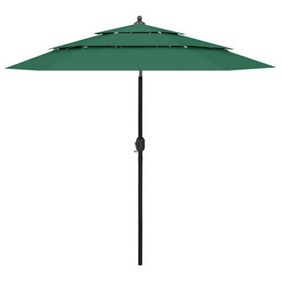 Berkfield 3-Tier Parasol With Aluminium Pole Green 2.5 M - image 1