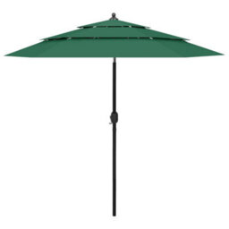 Berkfield 3-Tier Parasol With Aluminium Pole Green 2.5 M