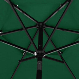 Berkfield 3-Tier Parasol With Aluminium Pole Green 2.5 M - thumbnail 5