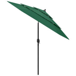 Berkfield 3-Tier Parasol With Aluminium Pole Green 2.5 M - thumbnail 2
