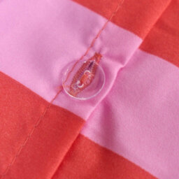 OHS Frill Duvet Cover Bedding Set Pillowcase Stripe Quilt Luxury, Pink - Double - thumbnail 4