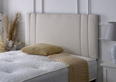 "Slumbre Rio Ii Chenille 4Ft6 Double 24"" Headboard - Stone"