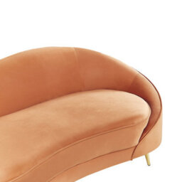 Beliani Sofa 2 Seater Savar Velvet Orange - thumbnail 6