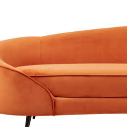 Beliani Sofa 2 Seater Savar Velvet Orange - thumbnail 7