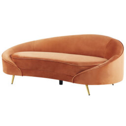 Beliani Sofa 2 Seater Savar Velvet Orange - thumbnail 4